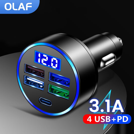 4 Port + PD Car Charger